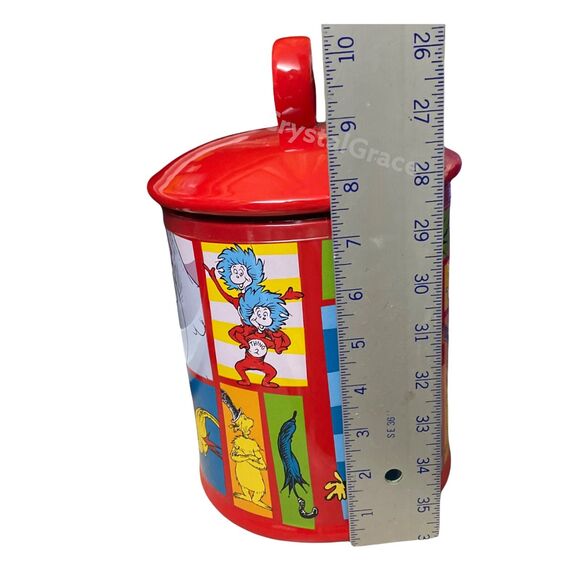 Dr Seuss Cookie Jar Ceramic Red Lid Colorful Character Kitchen Decor Storage - Picture 7 of 11